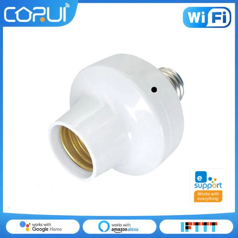 EWeLink WiFi Smart Light Bulb Adapter Lamp Holder Base E27 E26 90-250V Wireless Voice Control With Alexa Google Home CORUI
EWeLink WiFi Smart Light Bulb Adapter Lamp Holder Base E27 E26 90-250V Wireless Voice Control With Alexa Google Home CORUI