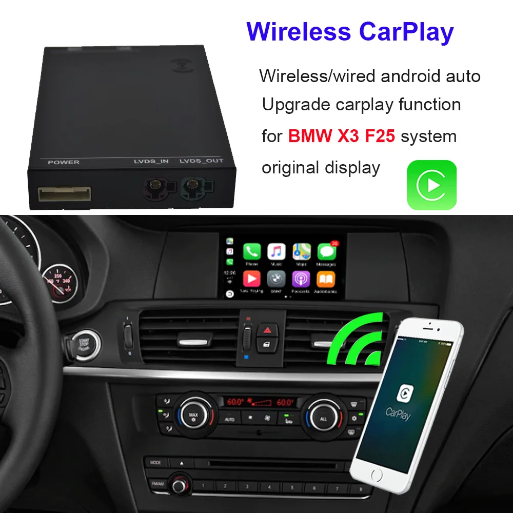 Беспроводной автомобильный мультимедийный плеер CarPlay AI Box для BMW X3 F25 2010-2013, радио, Авторадио Android Mirror Link, функция AirPlay
Беспроводной автомобильный мультимедийный плеер CarPlay AI Box для BMW X3 F25 2010-2013, радио, Авторадио Android Mirror Link, функция AirPlay