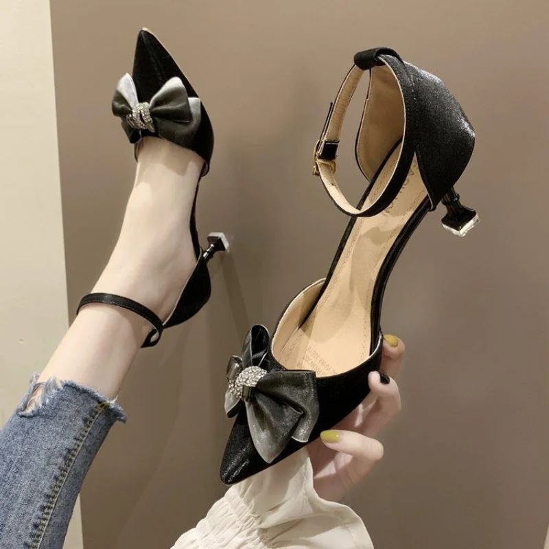 Sandals for Woman Buckles Black Bow Footwear Summer 2023 Stiletto Thin Heels Women's Shoes Sandal Chic and Elegant Comfort Shoe
Sandals for Woman Buckles Black Bow Footwear Summer 2023 Stiletto Thin Heels Women's Shoes Sandal Chic and Elegant Comfort Shoe