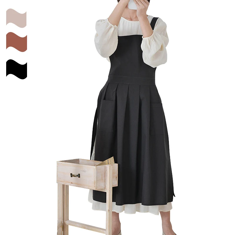 Хлопковый фартук для кухни, платье для женщин с карманами для выпечки, рисования, садоводства, уборки, нагрудник для салона красоты, официантки, Комбинезоны
Хлопковый фартук для кухни, платье для женщин с карманами для выпечки, рисования, садоводства, уборки, нагрудник для салона красоты, официантки, Комбинезоны