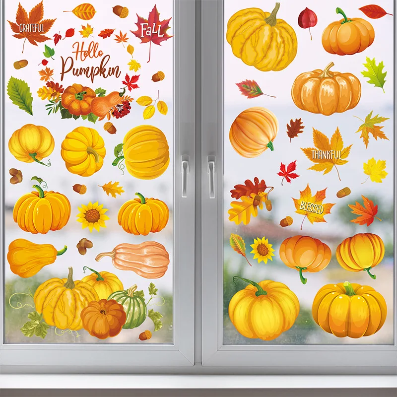 Thanksgiving Pumpkin Maple Leaf Fruit Glass Window Festival Party Decoration Sticker Static Electricity Happy Thanksgiving Day
Thanksgiving Pumpkin Maple Leaf Fruit Glass Window Festival Party Decoration Sticker Static Electricity Happy Thanksgiving Day