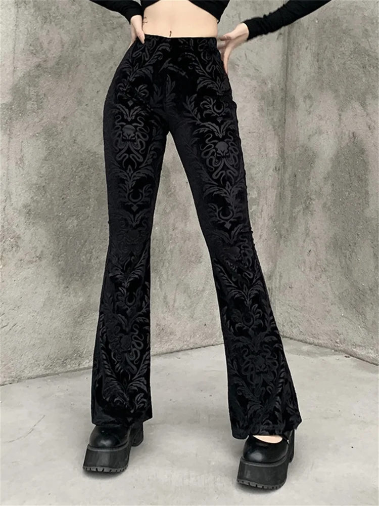 Street Vintage Gothic Print Black Pants 2022 New Harajuku High Waist Flared Pants Goth Aesthetic Punk High Waist Women Trousers
Street Vintage Gothic Print Black Pants 2022 New Harajuku High Waist Flared Pants Goth Aesthetic Punk High Waist Women Trousers