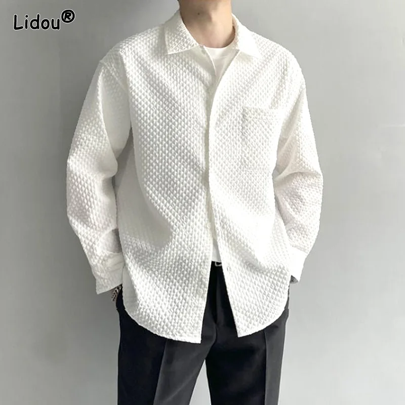 Fashion Korean All-match White Turn-down Collar Patchwork Pockets Casual Shirts Solid Color Loose Four Seasons Men's Clothing
Fashion Korean All-match White Turn-down Collar Patchwork Pockets Casual Shirts Solid Color Loose Four Seasons Men's Clothing