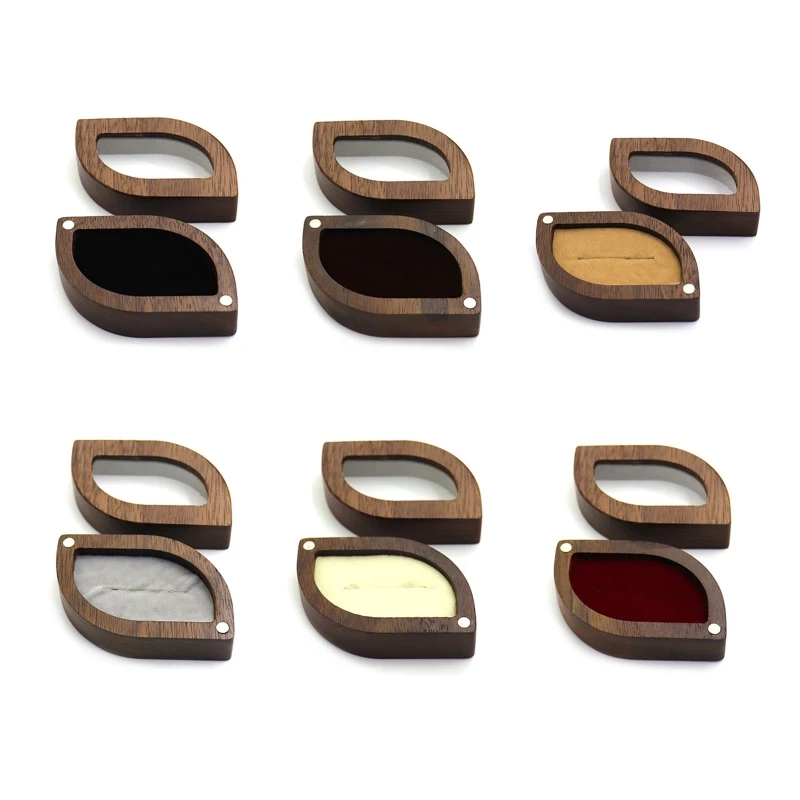 Leaf-shaped Walnut Ring Box Jewelry Wooden Organizer Case Gift for Wedding Women 918F
Leaf-shaped Walnut Ring Box Jewelry Wooden Organizer Case Gift for Wedding Women 918F