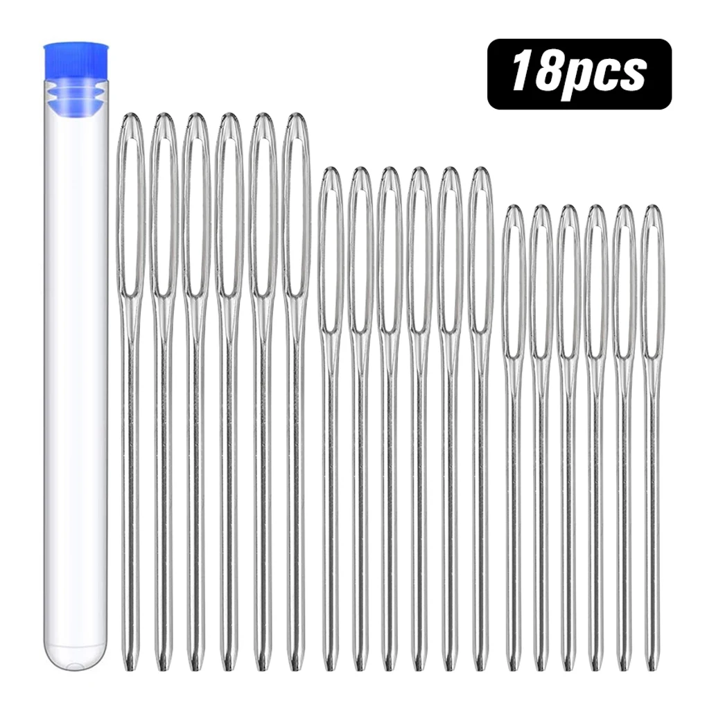 18 Pieces Sewing Needles Set Embroidery Threading Tapestry Needle Large Eye Cross-stitch Fabric Repairing Tool
18 Pieces Sewing Needles Set Embroidery Threading Tapestry Needle Large Eye Cross-stitch Fabric Repairing Tool