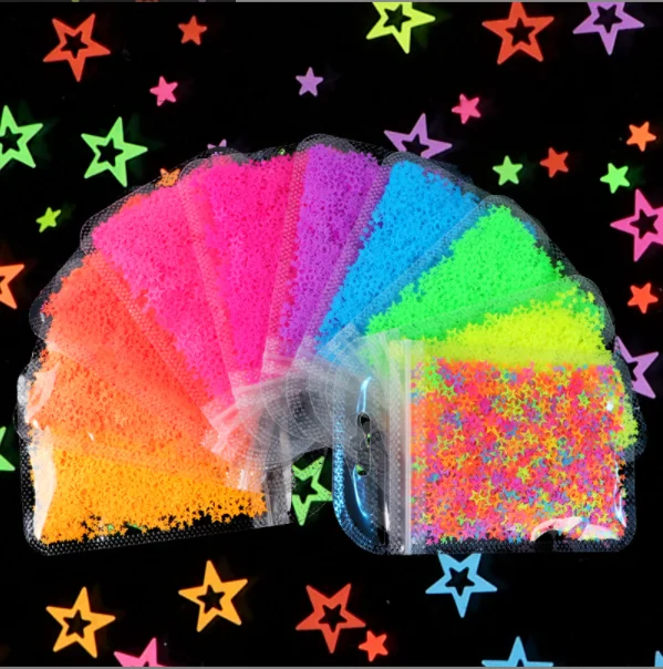 Fluorescent hollow star sequins 2G bag summer super fire nail hollow five pointed star sequins jewelry
Fluorescent hollow star sequins 2G bag summer super fire nail hollow five pointed star sequins jewelry