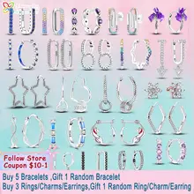 Smuxin 925 Sterling Silver Earrings Rotary Needle Avocado Stud Earrings Serpentine Stars Curved Pin Hoop Earrings Women Earrings