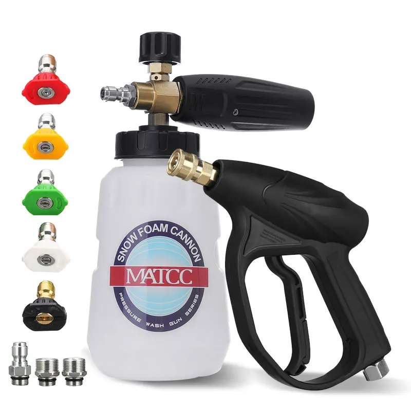 NEW 220Bar High Pressure Soap Foamer Snow Foam Lance Foam Cannon Foam Gun 1/4" Car Washer 1L Bottle High Pressure Washer Foam
NEW 220Bar High Pressure Soap Foamer Snow Foam Lance Foam Cannon Foam Gun 1/4" Car Washer 1L Bottle High Pressure Washer Foam