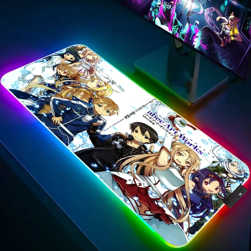 Клавиатура Sword Art Online, коврик для мыши Xxl Rgb, аксессуары для ПК, игровой шкаф, Настольный коврик, коврики для мыши, аниме, механическая Настройка игр
Клавиатура Sword Art Online, коврик для мыши Xxl Rgb, аксессуары для ПК, игровой шкаф, Настольный коврик, коврики для мыши, аниме, механическая Настройка игр