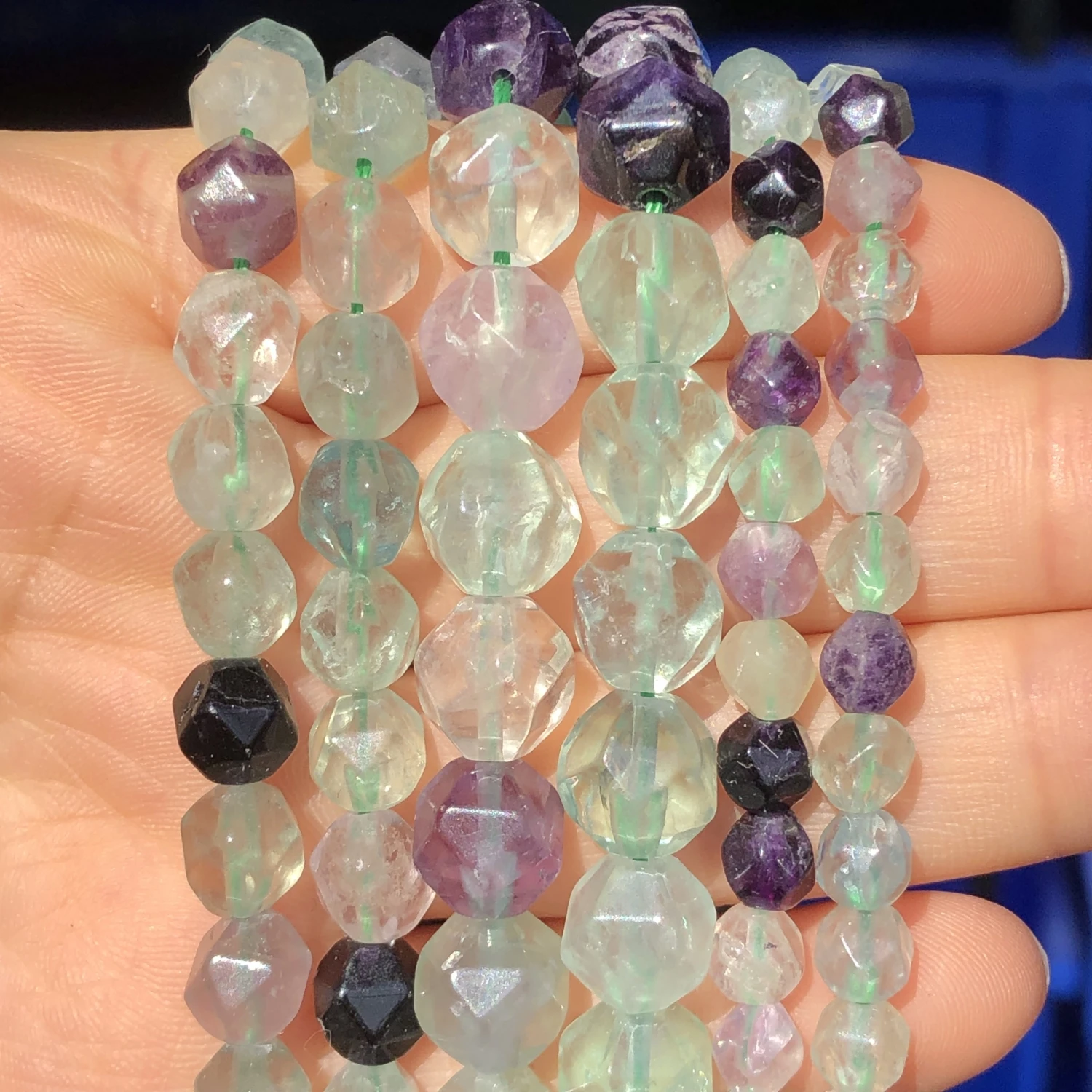 AAA Natural Stone Faceted Colorful Green Fluorite Quartz Minerals Loose Spacer Beads 15" 6 8 10MM Pick Size For Jewelry Making
AAA Natural Stone Faceted Colorful Green Fluorite Quartz Minerals Loose Spacer Beads 15" 6 8 10MM Pick Size For Jewelry Making