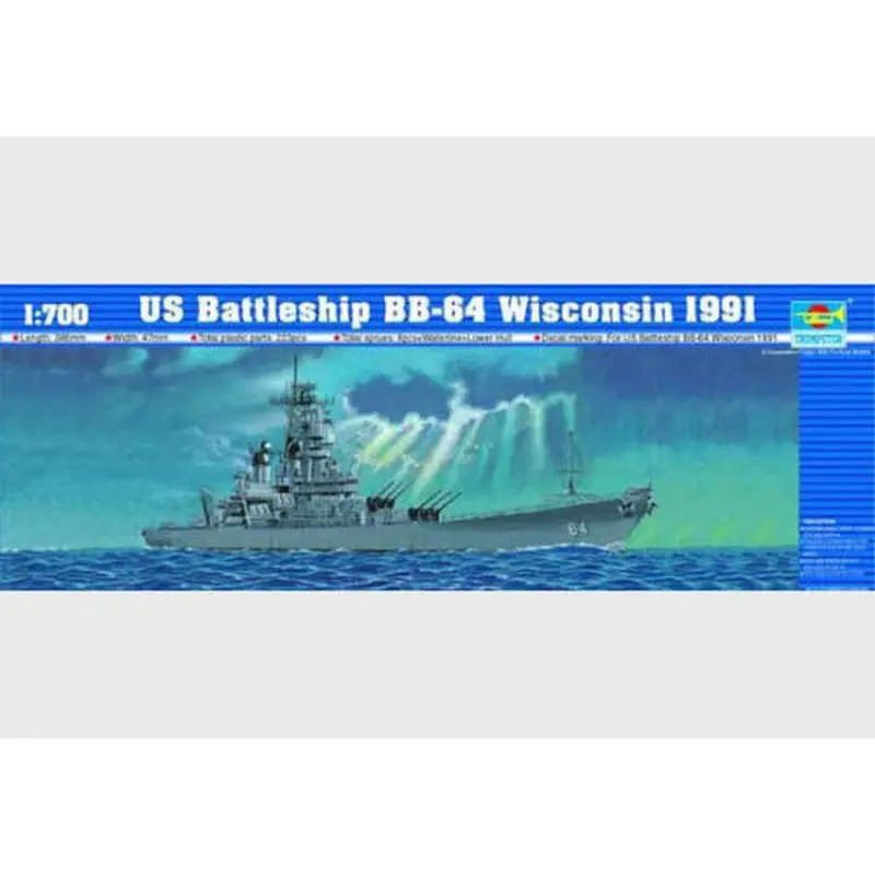 Trumpeter 05706 1/700 US Battleship BB-64 Wisconsin 1991 - Scale Model Kit 
Trumpeter 05706 1/700 US Battleship BB-64 Wisconsin 1991 - Scale Model Kit