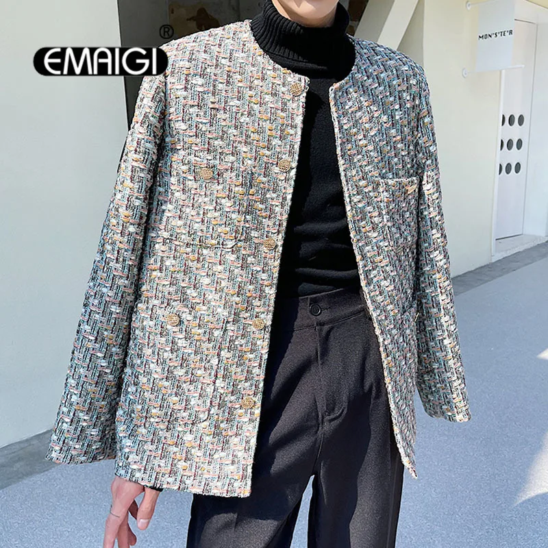 Fall Winter Vintage French Fashion Coat Men Woven Woolen Chic Casual Hipster Jacket Korean Streetwear Collarless Jacket Overcoat
Fall Winter Vintage French Fashion Coat Men Woven Woolen Chic Casual Hipster Jacket Korean Streetwear Collarless Jacket Overcoat