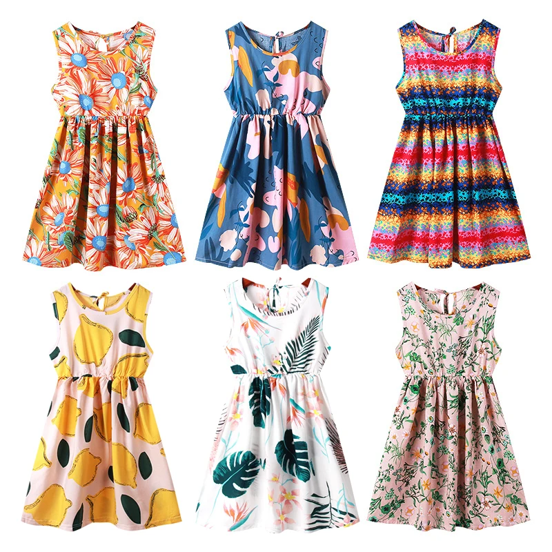 Summer New 2021 Kids Dress Print Leaf Vest Princess Skirt Cotton Girl Dresses Children Sleeveless Beach Clothes for 2-12T
Summer New 2021 Kids Dress Print Leaf Vest Princess Skirt Cotton Girl Dresses Children Sleeveless Beach Clothes for 2-12T