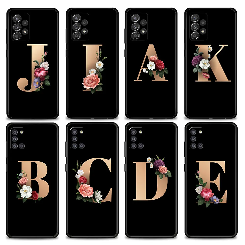 Phone Bumper For Samsung Galaxy A12 A52 A51 A71 A32 A21s A02s 5G A31 A72 Case Silicon Funda Coque Golden Floral Alphabet A-L
Phone Bumper For Samsung Galaxy A12 A52 A51 A71 A32 A21s A02s 5G A31 A72 Case Silicon Funda Coque Golden Floral Alphabet A-L