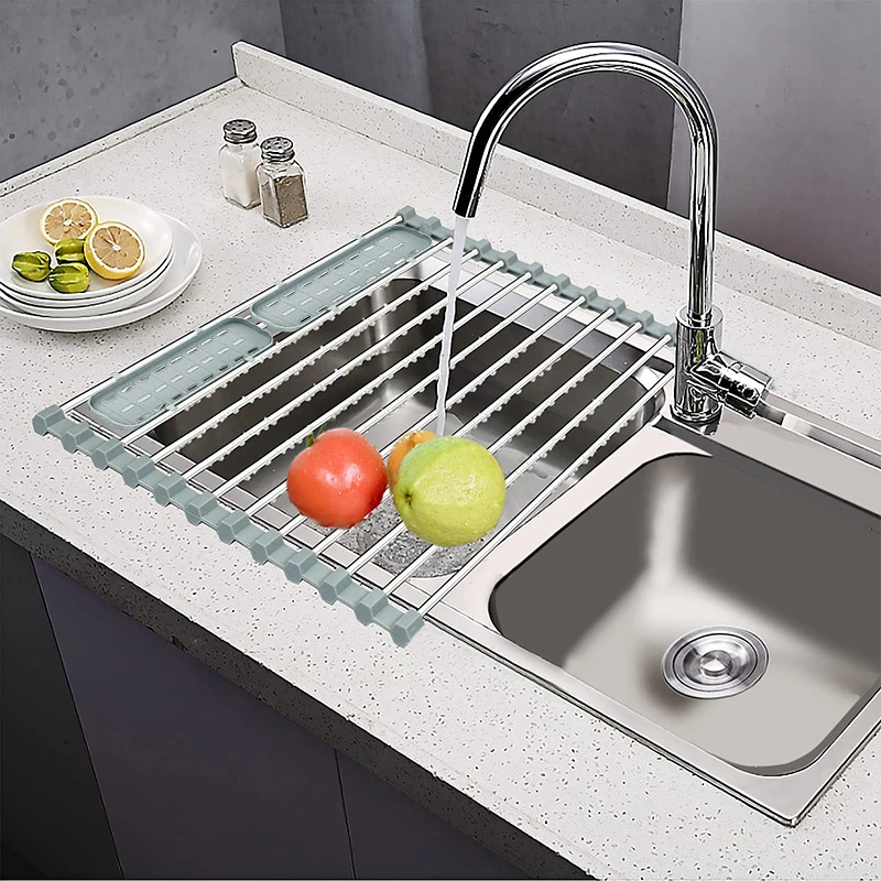 Kitchen Sink Rack Foldable Stainless Steel Dish Drainer Roll Up Dishes Drying Rack Rack Storage Bowl Tableware Plate
Kitchen Sink Rack Foldable Stainless Steel Dish Drainer Roll Up Dishes Drying Rack Rack Storage Bowl Tableware Plate