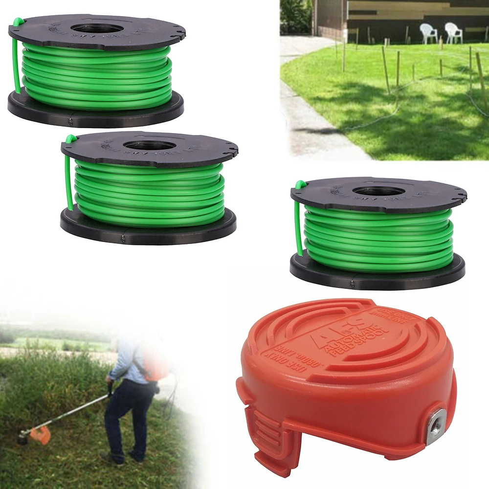 3 Pack Trimmer Spool Line + Cap For Black & Decker GL7033/GL8033/GL9035 A6482 Garden Strimmer Lawn Mower Replacement Parts
3 Pack Trimmer Spool Line + Cap For Black & Decker GL7033/GL8033/GL9035 A6482 Garden Strimmer Lawn Mower Replacement Parts