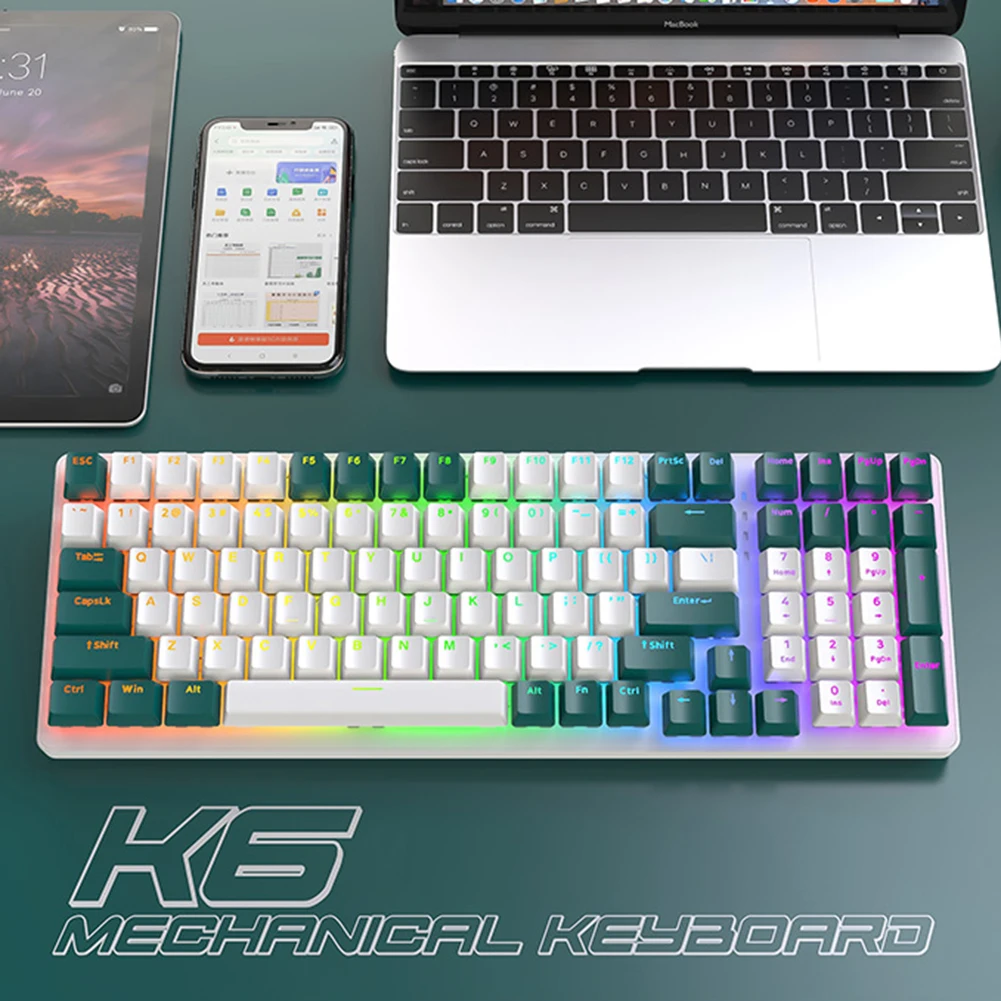 Эргономичная игровая клавиатура NKRO, 100 клавиши, 9 светильник вых эффектов, 2,4 ГГц, Bluetooth, 3 режима
Эргономичная игровая клавиатура NKRO, 100 клавиши, 9 светильник вых эффектов, 2,4 ГГц, Bluetooth, 3 режима