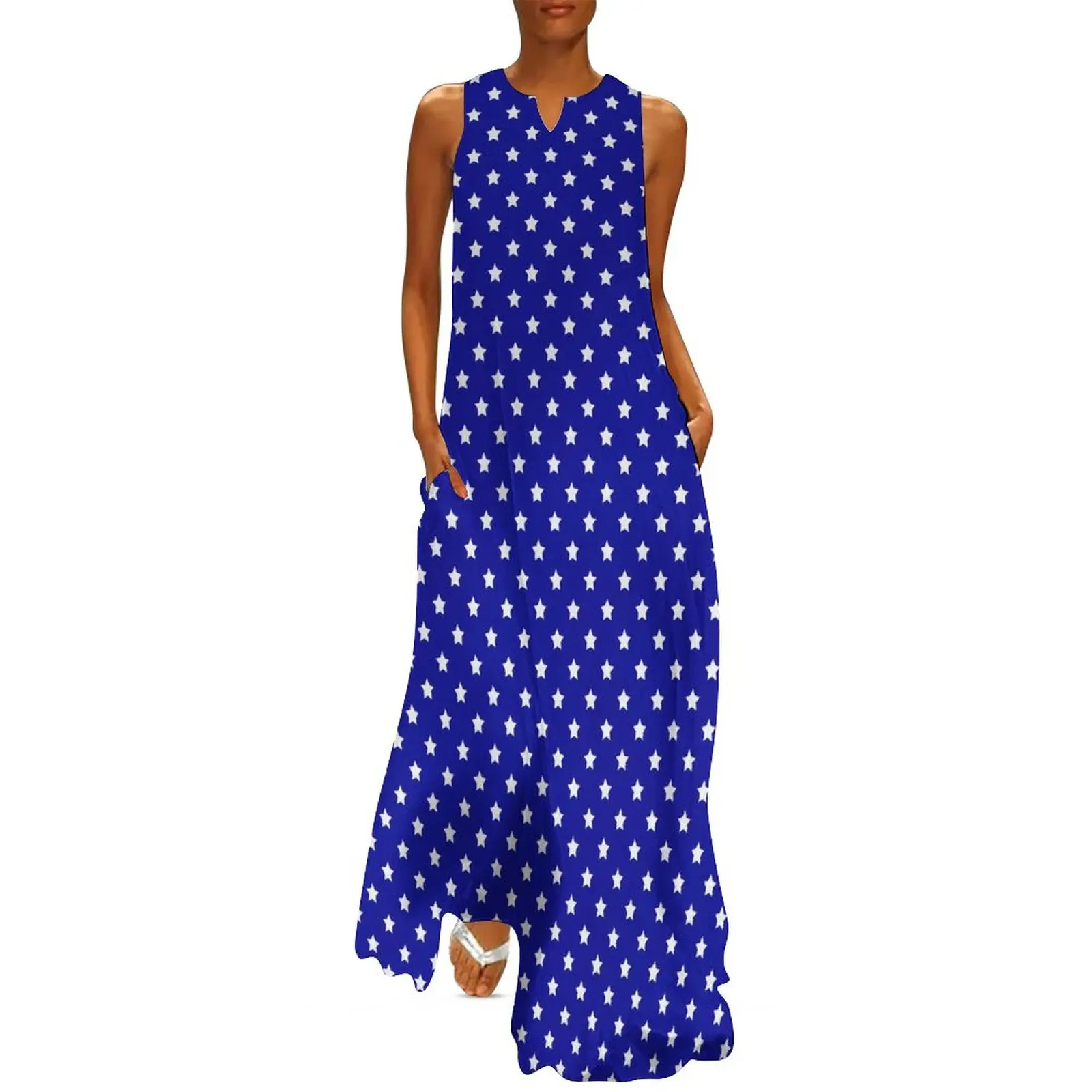 White Star Print Dress US Flag Stars Modern Maxi Dress Aesthetic Casual Long Dresses Summer V Neck Print Vestidos 3XL 4XL 5XL
White Star Print Dress US Flag Stars Modern Maxi Dress Aesthetic Casual Long Dresses Summer V Neck Print Vestidos 3XL 4XL 5XL