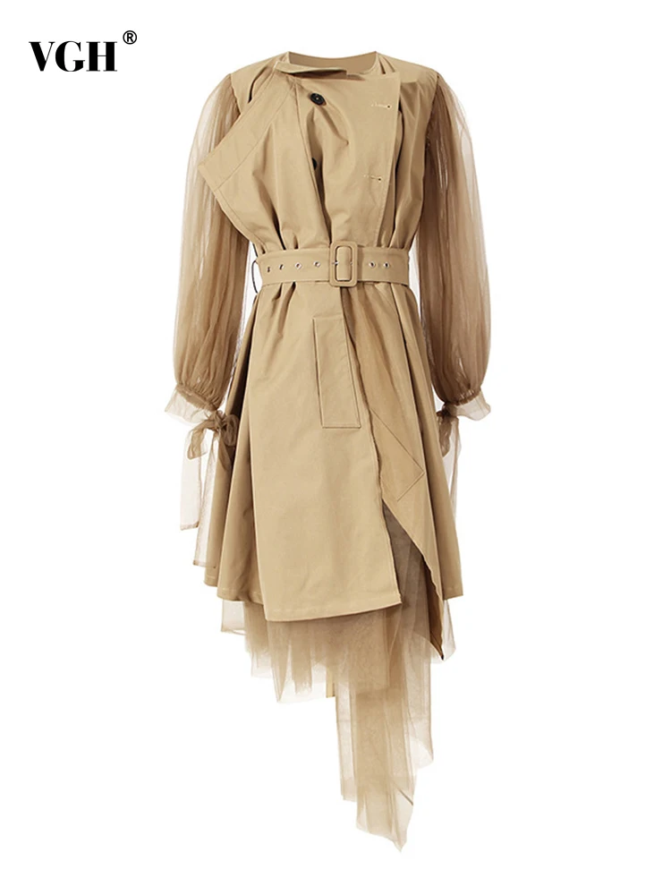 VGH Windbreaker 2022 Autumn And Winter New Double Breasted Solid Color Temperament Stitched Mesh Loose Top Women's Coat Fashion
VGH Windbreaker 2022 Autumn And Winter New Double Breasted Solid Color Temperament Stitched Mesh Loose Top Women's Coat Fashion