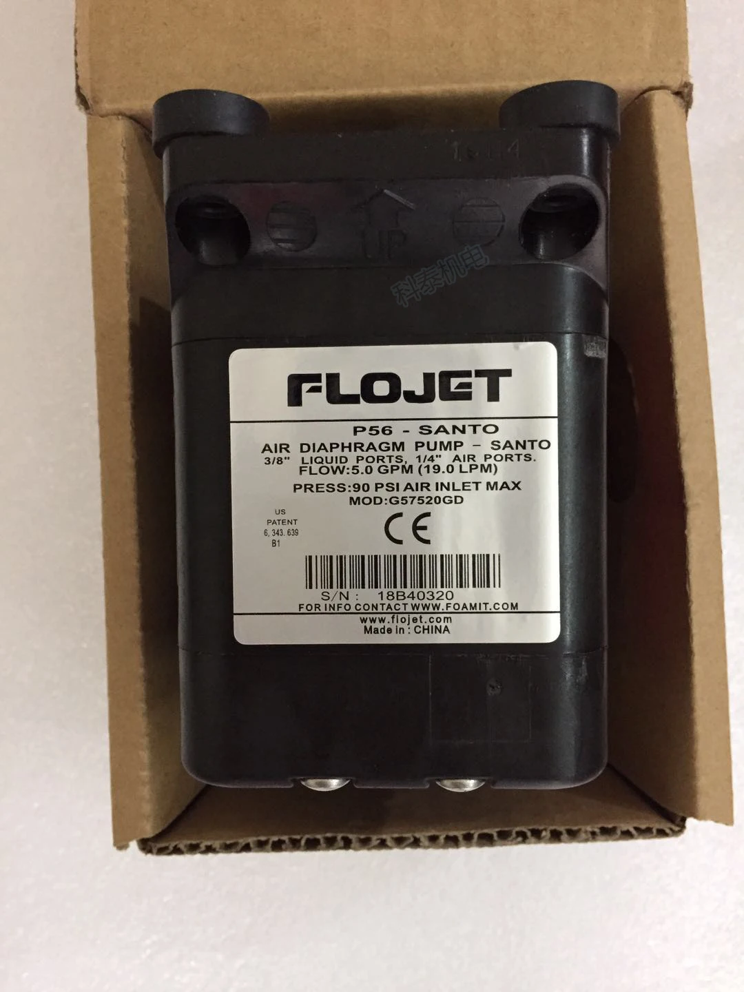 Пневматический диафрагменный насос FLOJET G57520GD (P56-SANTO) 
Пневматический диафрагменный насос FLOJET G57520GD (P56-SANTO)