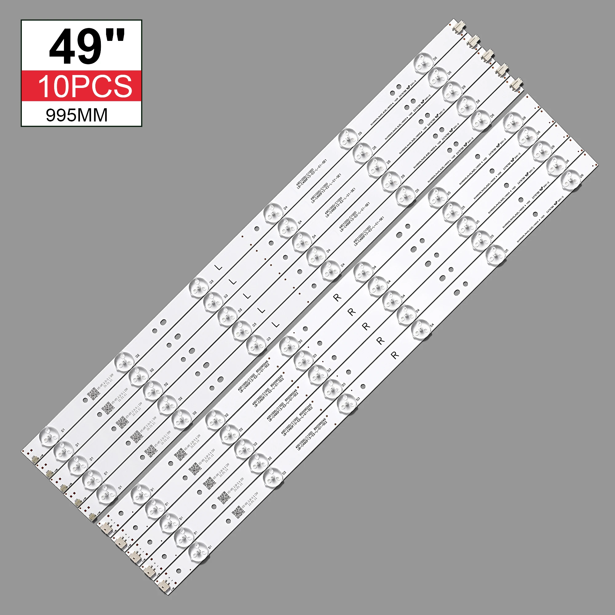 10pcs 49inch LED TV backlight strip LB-C490F14-E1-L LED49C1000N LED49C1080N 49D1000 49C1000 49C2000 LB49002 V1 LB49002 V0
10pcs 49inch LED TV backlight strip LB-C490F14-E1-L LED49C1000N LED49C1080N 49D1000 49C1000 49C2000 LB49002 V1 LB49002 V0