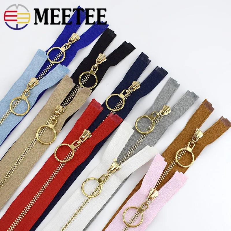Meetee 2/5pcs 40-70cm 3# Metal Zipper Open-End Auto Lock Gold Teeth Zip for Sewing Garment Accessories DIY Bags Jacket Material
Meetee 2/5pcs 40-70cm 3# Metal Zipper Open-End Auto Lock Gold Teeth Zip for Sewing Garment Accessories DIY Bags Jacket Material