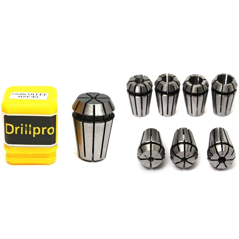 7Pcs 1-7Mm Er11 Spring Collet & 13Pcs 1-13Mm Er20 Spring Collet Set Cnc Workholding Engraving & Milling Lathe
7Pcs 1-7Mm Er11 Spring Collet & 13Pcs 1-13Mm Er20 Spring Collet Set Cnc Workholding Engraving & Milling Lathe