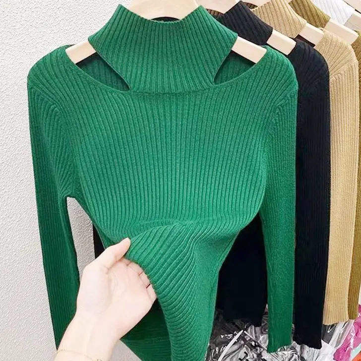 Half-turtleneck Sweater Knitted Undershirt Women's Inner Fall winter Fashion Cutout Off-the-shoulder Top Crop Top Sweater
Half-turtleneck Sweater Knitted Undershirt Women's Inner Fall winter Fashion Cutout Off-the-shoulder Top Crop Top Sweater