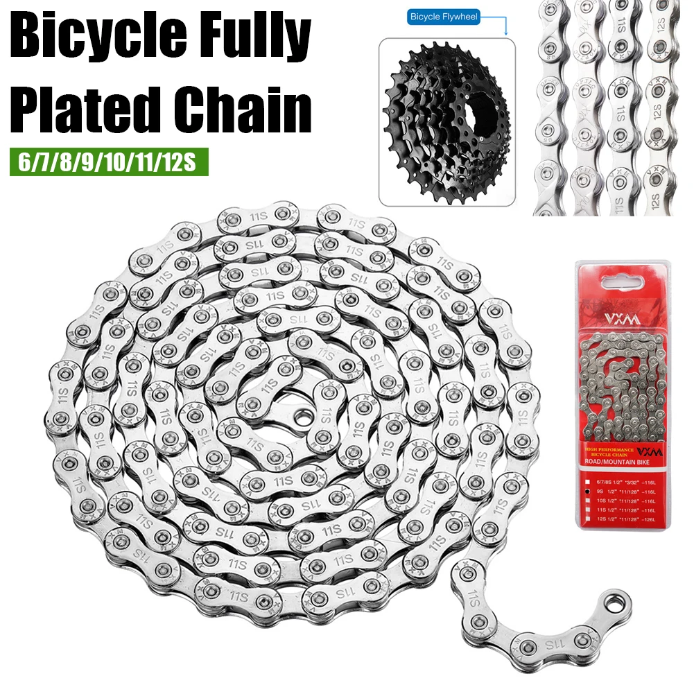 Bicycle Chains 6/7/8/9/10/11/12 Speed Fietsketting Silver Chain Mountain Road Bike Chain Parts 116 Links Bicycle Accessories
Bicycle Chains 6/7/8/9/10/11/12 Speed Fietsketting Silver Chain Mountain Road Bike Chain Parts 116 Links Bicycle Accessories