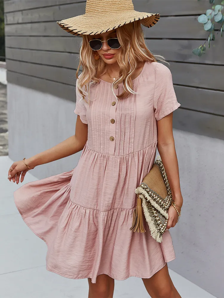 Однотонное свободное платье с оборками, мини-платья на пуговицах с коротким рукавом, Женский хлопковый льняной Повседневный плявечерние ве...
Однотонное свободное платье с оборками, мини-платья на пуговицах с коротким рукавом, Женский хлопковый льняной Повседневный плявечерние ве...