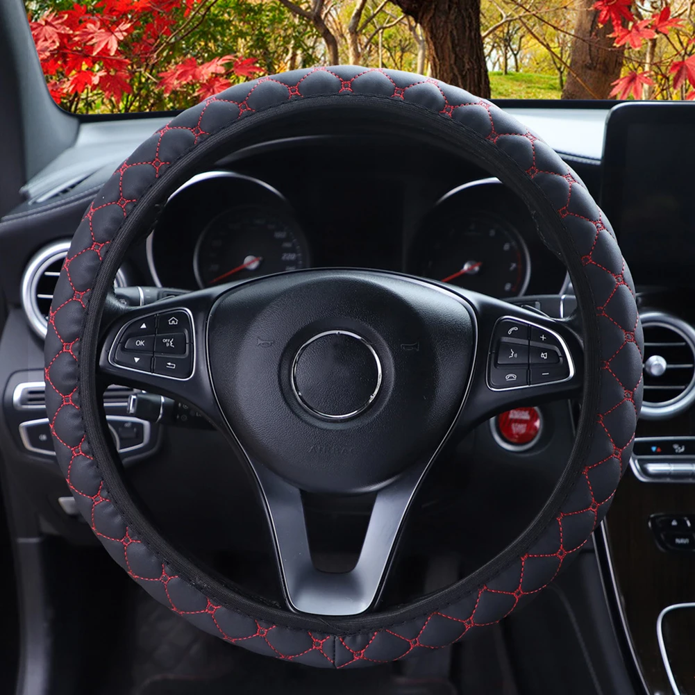 Steering Wheel Cover Comfort Grip Car Steering Wheel Cover Soft Leather Breathable Anti Slip Accessories 38CM Red Line
Steering Wheel Cover Comfort Grip Car Steering Wheel Cover Soft Leather Breathable Anti Slip Accessories 38CM Red Line