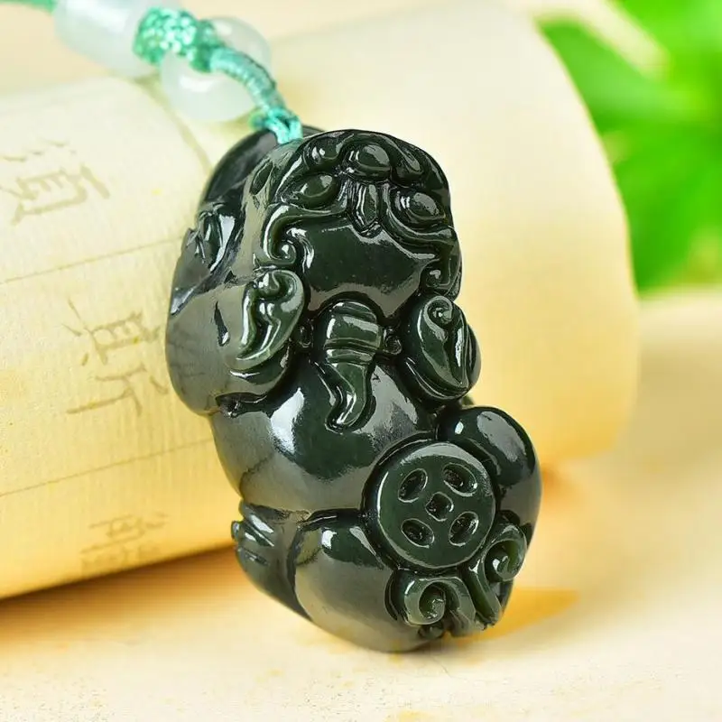 25*46mm Natural Green Jade Pixiu Pendant Necklace Men Women Hetian Jades Nephrite Brave Troops Charms Sweater Chain Necklaces
25*46mm Natural Green Jade Pixiu Pendant Necklace Men Women Hetian Jades Nephrite Brave Troops Charms Sweater Chain Necklaces