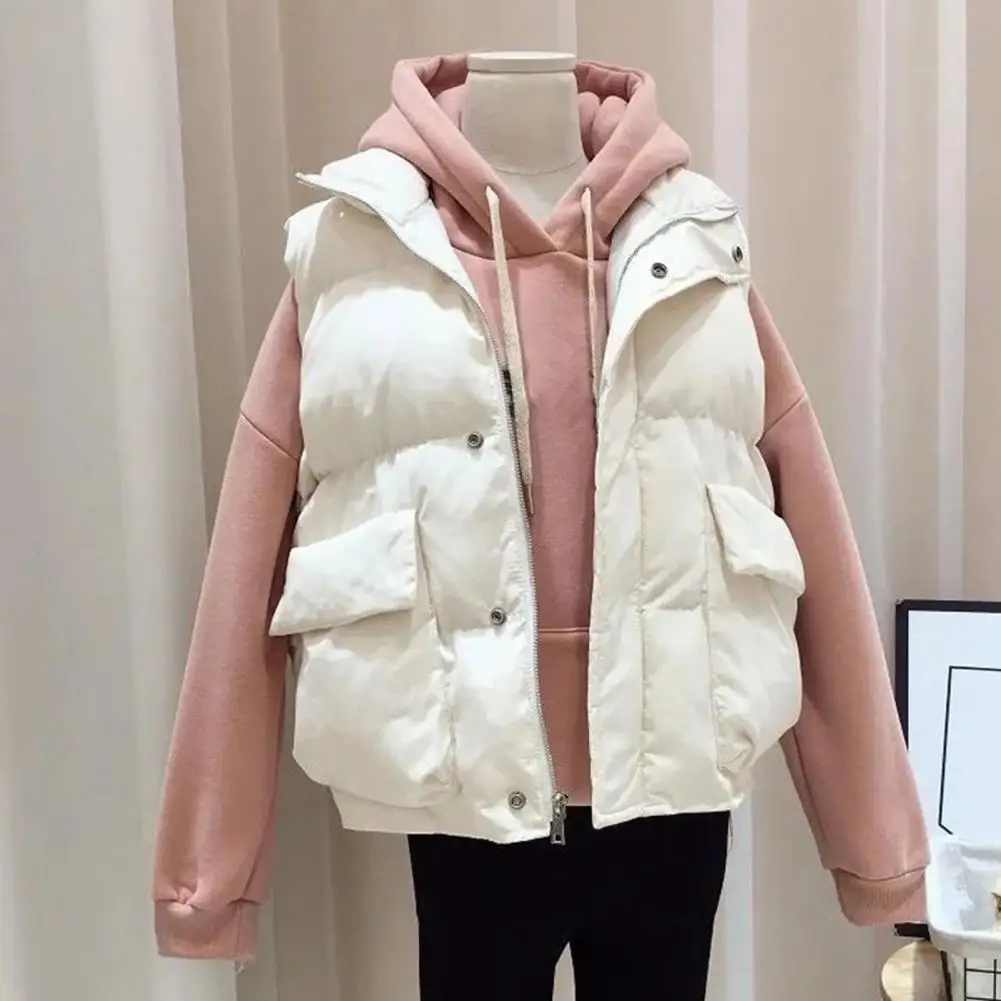 Women Down Cotton Vest Cozy Women's Winter Down Vest with Lapel Pockets Soft Warm Stylish Cold-resistant Sleeveless Coat Women
Women Down Cotton Vest Cozy Women's Winter Down Vest with Lapel Pockets Soft Warm Stylish Cold-resistant Sleeveless Coat Women