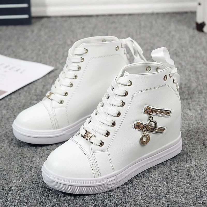 Autumn and Winter New Inner Heightening Ladies Thick-soled Shoes Casual Shoes White High-top Sneakers Short Leather Ankle Boots
Autumn and Winter New Inner Heightening Ladies Thick-soled Shoes Casual Shoes White High-top Sneakers Short Leather Ankle Boots