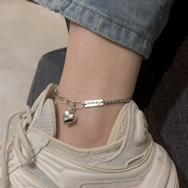 Fashion Simple Thai Silver Heart Stitching Anklets For Women Holiday Gift Retro Student Foot Jewelry Girls Accessories Wholesale
Fashion Simple Thai Silver Heart Stitching Anklets For Women Holiday Gift Retro Student Foot Jewelry Girls Accessories Wholesale