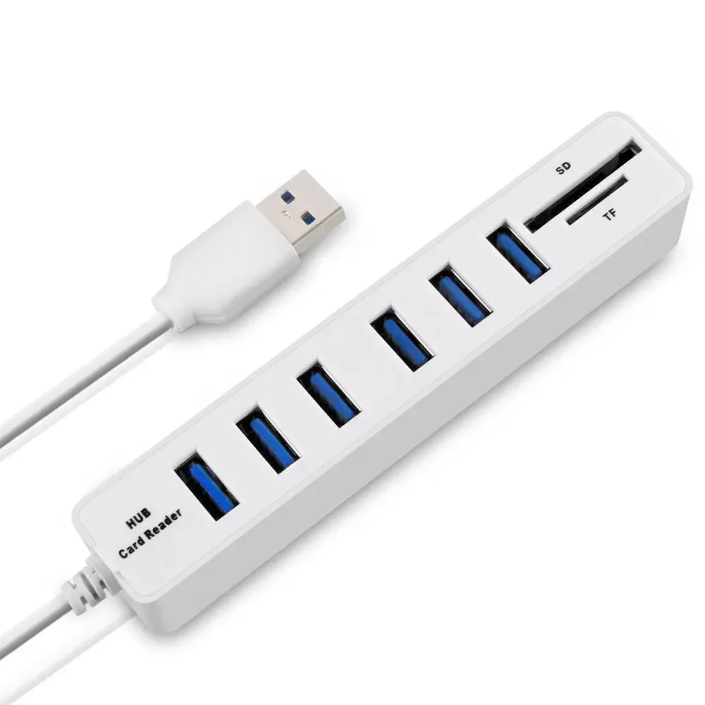 HUB High Speed USB 6 Port USB 2.0 + 2 Micro SD TF Card reader Splitter Adapter Cable for laptop computer PC
HUB High Speed USB 6 Port USB 2.0 + 2 Micro SD TF Card reader Splitter Adapter Cable for laptop computer PC