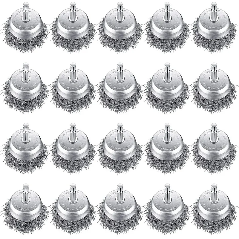 20 Pack Wire Cup Brush 2 Inch Coarse Crimped Steel Drill Brush With 1/4 Inch Hex Shank Wire Wheel For Polishing Grinder
20 Pack Wire Cup Brush 2 Inch Coarse Crimped Steel Drill Brush With 1/4 Inch Hex Shank Wire Wheel For Polishing Grinder