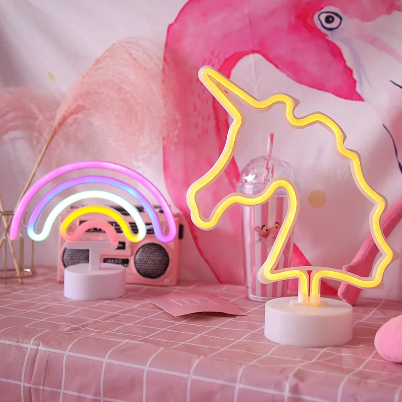 Rainbow Unicorn Neon Led Night Lamp Girls Bedroom Warm Night Light Ambient Usb Remote Control Light Indoor Lighting Decoration
Rainbow Unicorn Neon Led Night Lamp Girls Bedroom Warm Night Light Ambient Usb Remote Control Light Indoor Lighting Decoration