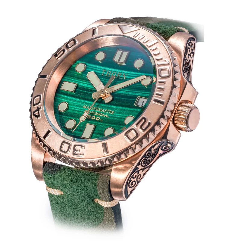 Pewter bronze carved yacht Malachite texture enamel bright face Super C3 luminous retro diving watch
Pewter bronze carved yacht Malachite texture enamel bright face Super C3 luminous retro diving watch