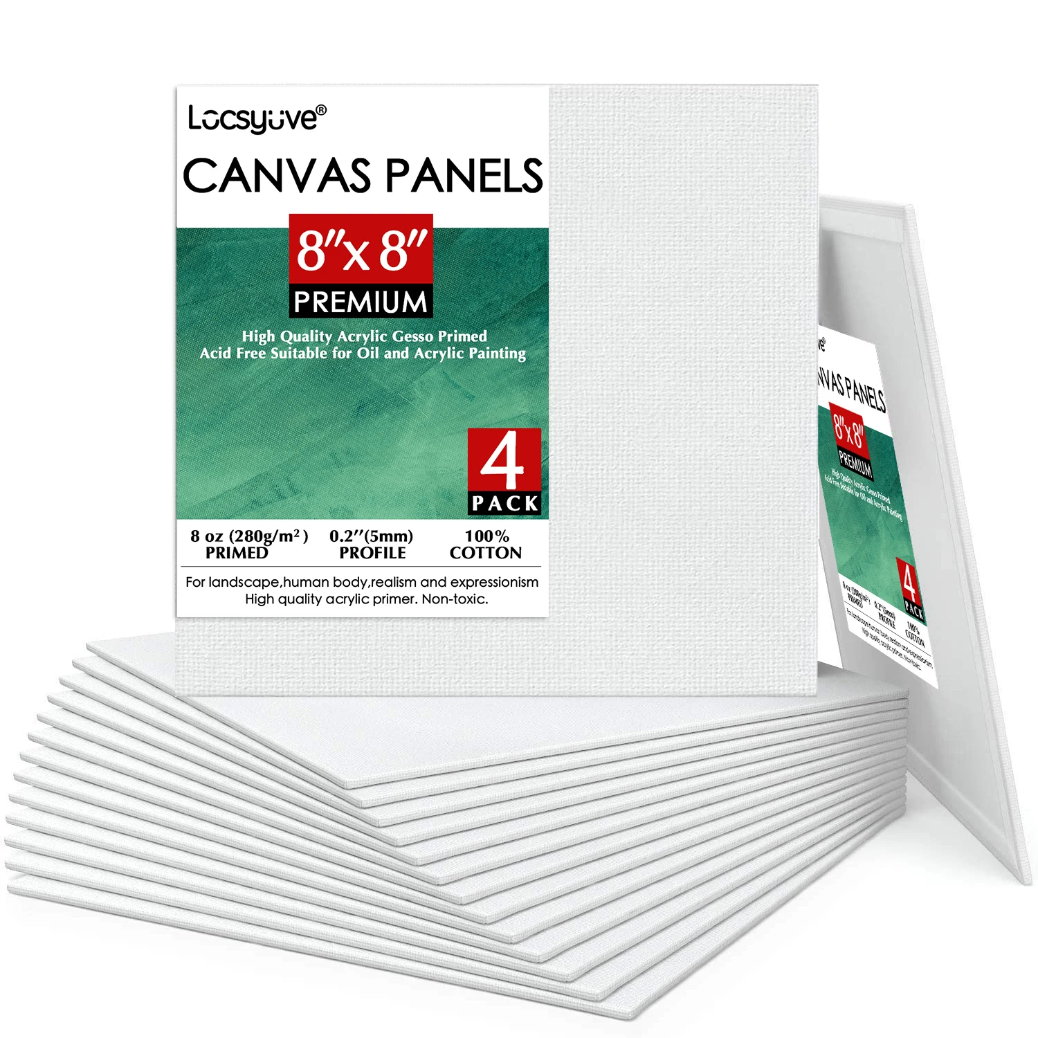 Locsyseries панели-холсты для рисования, в упаковке 4, 8x8 дюймов, квадратные Пустые холщовые панели, 100% хлопок, 8 унций Gesso-Primed
Locsyseries панели-холсты для рисования, в упаковке 4, 8x8 дюймов, квадратные Пустые холщовые панели, 100% хлопок, 8 унций Gesso-Primed