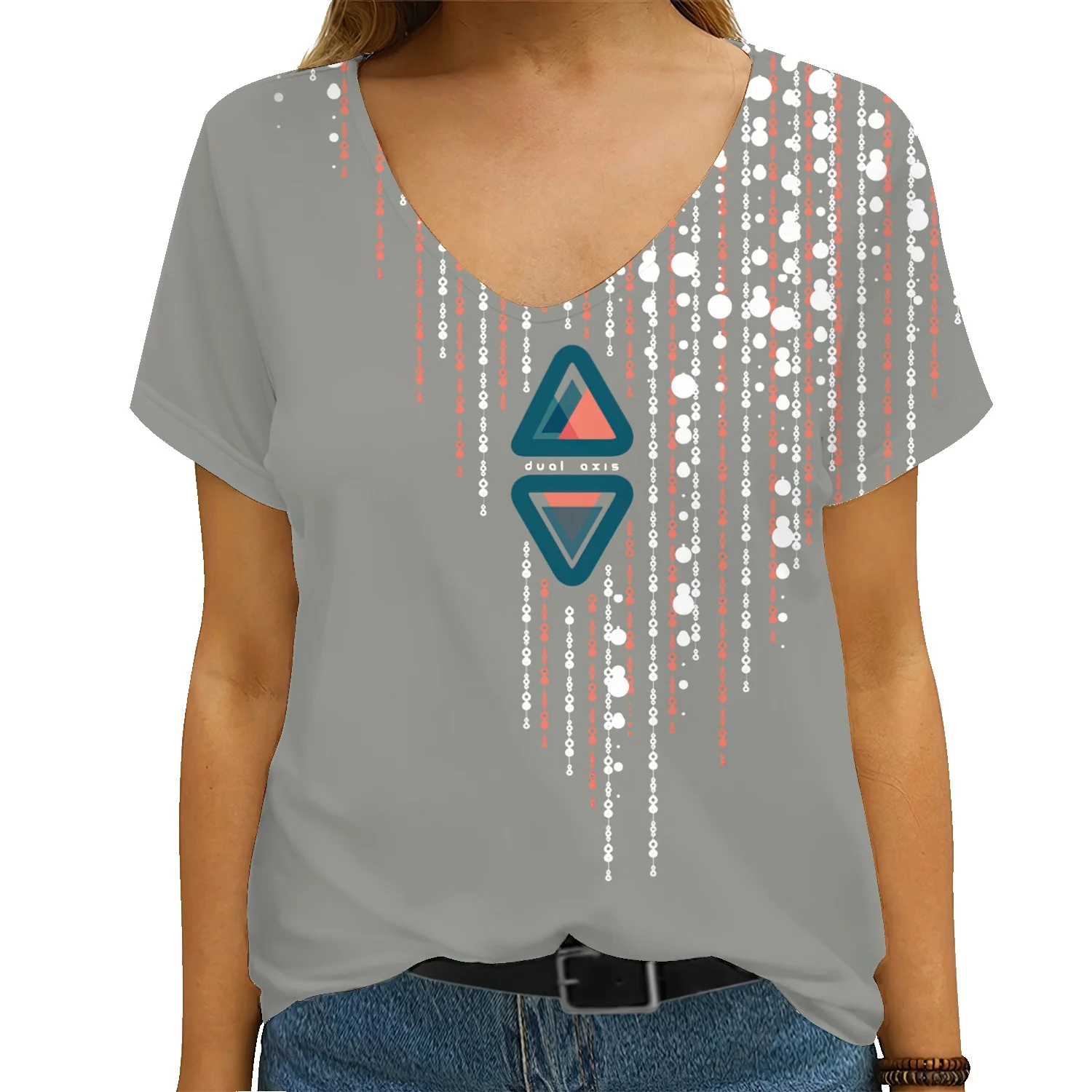Women's Short Sleeve Casual Style Summer Letter Print T-Shirt Ladies Loose V-Neck Short Sleeve Casual Oversize Top
Women's Short Sleeve Casual Style Summer Letter Print T-Shirt Ladies Loose V-Neck Short Sleeve Casual Oversize Top