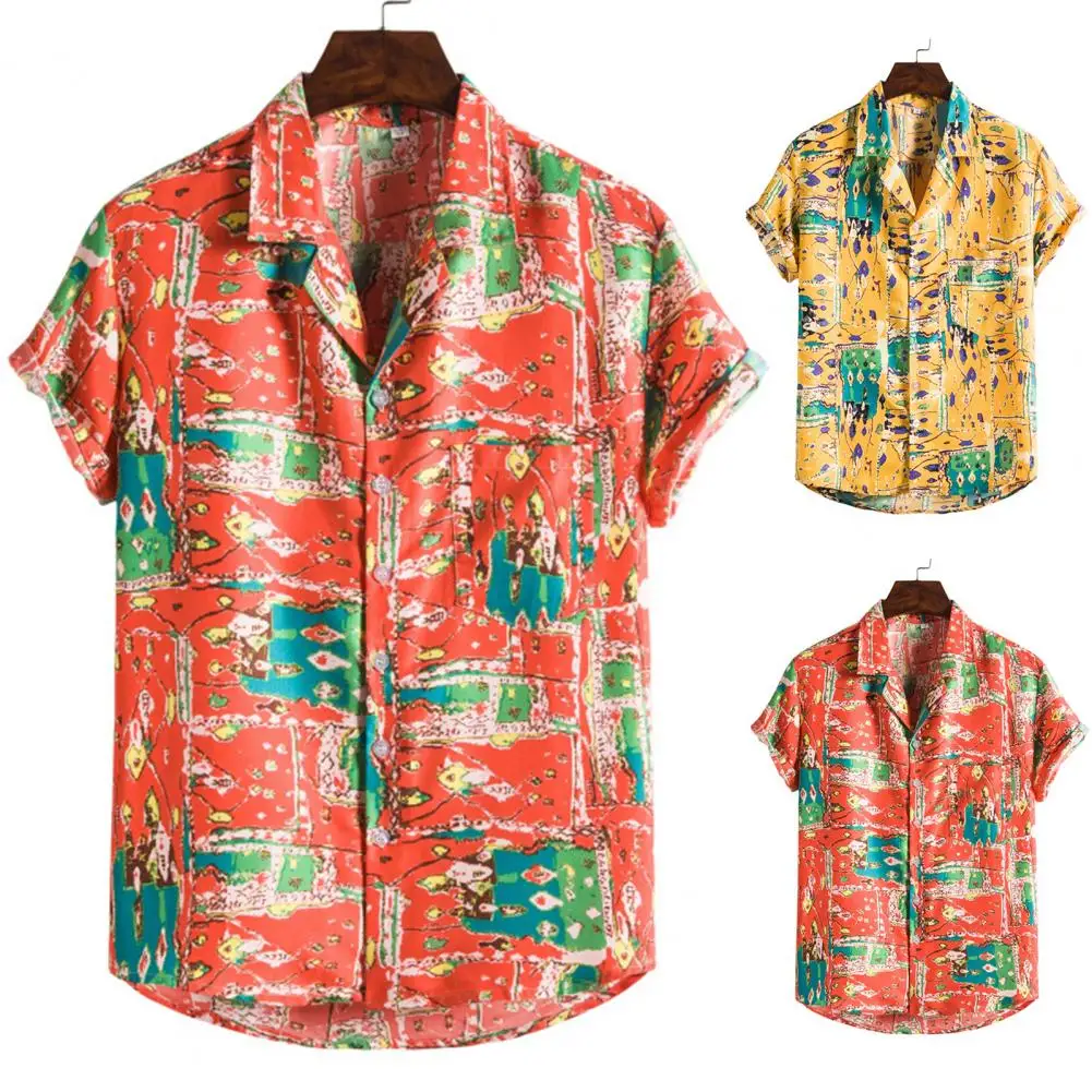 Men Shirt Single-breasted Cardigan Breathable Eye-catching Comfortable Loose Hawaii Colorful Print Soft Beach Tops Men Clothes
Men Shirt Single-breasted Cardigan Breathable Eye-catching Comfortable Loose Hawaii Colorful Print Soft Beach Tops Men Clothes