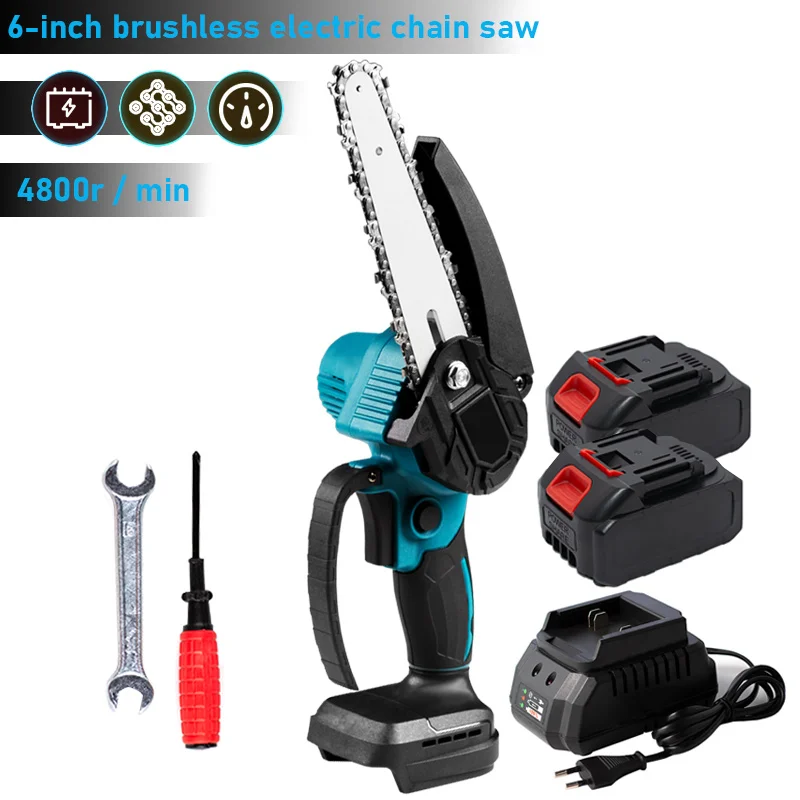 4/6 Inch Mini Brushless Electric Chain Saw With 3000mAh Battery Rechargeable Garden Pruning Logging Saw For Makita 18V Battery
4/6 Inch Mini Brushless Electric Chain Saw With 3000mAh Battery Rechargeable Garden Pruning Logging Saw For Makita 18V Battery