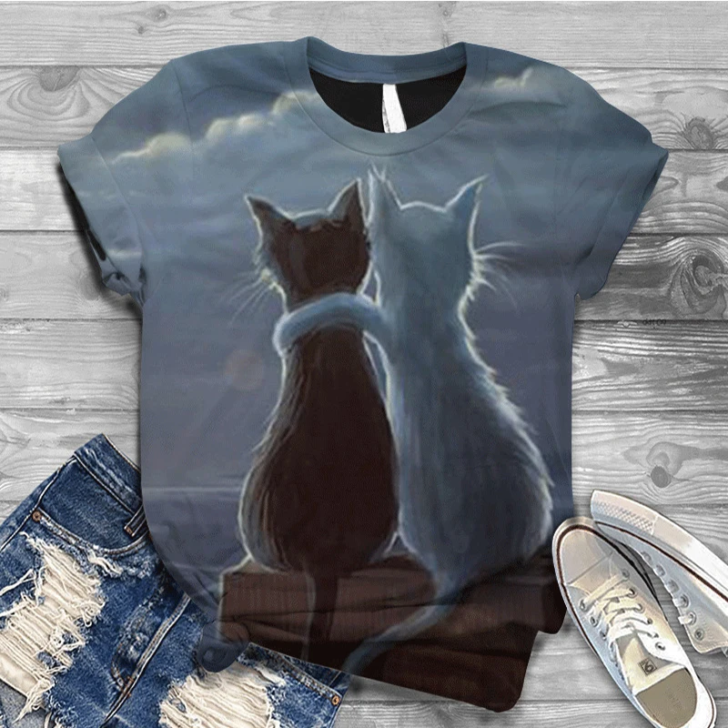 Tee Shirt Harajuku T-shirts Summer Short Sleeve Digital 3D Cat Printed Top T-Shirt Femme Clothing for Girl Drop Shipping
Tee Shirt Harajuku T-shirts Summer Short Sleeve Digital 3D Cat Printed Top T-Shirt Femme Clothing for Girl Drop Shipping