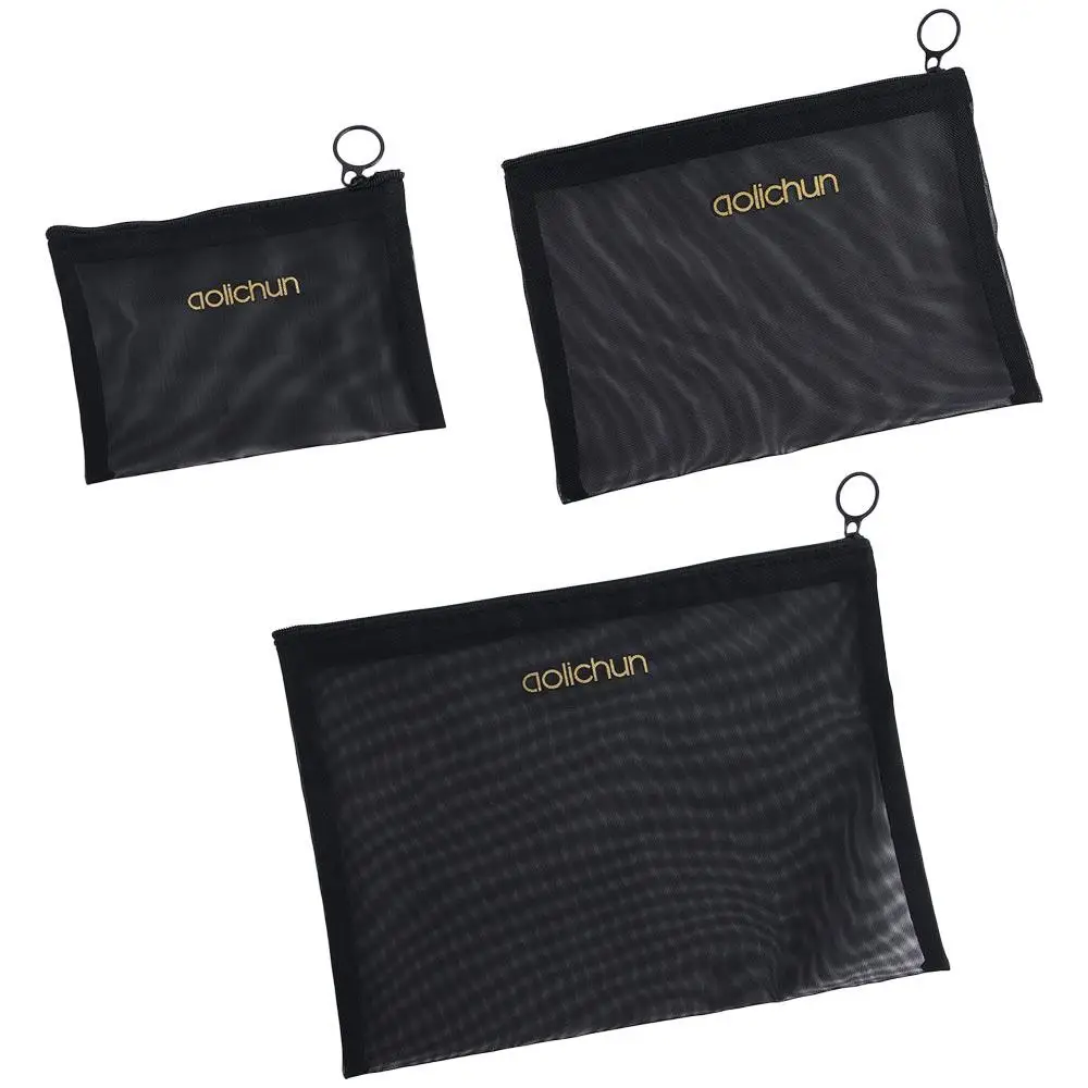 Black Zipper Bag Wash Pouch Large Capacity Outdoor Mesh Cosmetic Bags Cosmetic Cases Storage Toiletry Bag Makeup Bags 
Black Zipper Bag Wash Pouch Large Capacity Outdoor Mesh Cosmetic Bags Cosmetic Cases Storage Toiletry Bag Makeup Bags