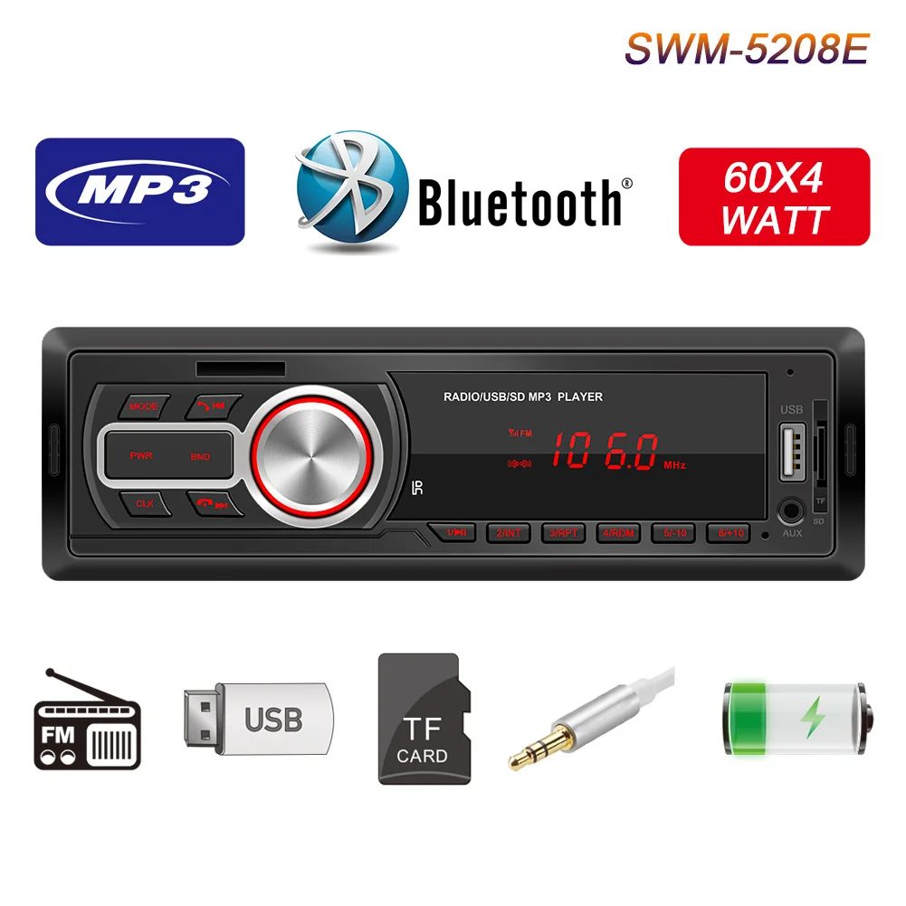 Новый универсальный автомобильный mp3-плеер с Bluetooth, FM-радио, U-диском, TF-картой 5208E, 12 В
Новый универсальный автомобильный mp3-плеер с Bluetooth, FM-радио, U-диском, TF-картой 5208E, 12 В