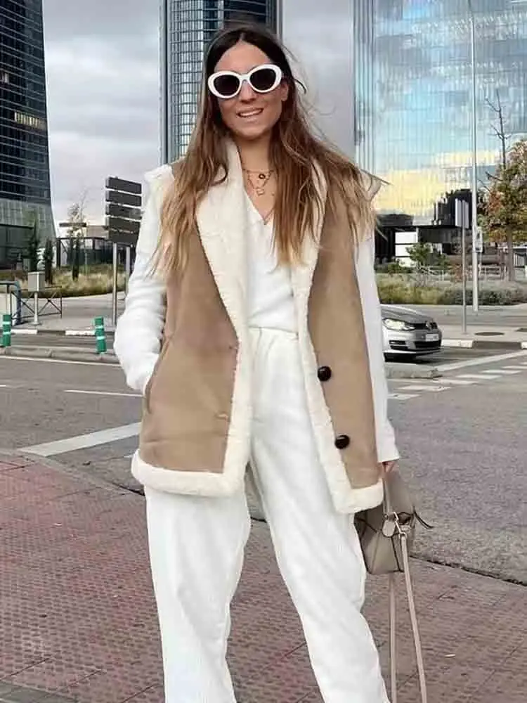 KLKXMYT TRAF Fur Vest Women Faux Sheepskin Waistcoat Chic Lady Fleece Warm Vest Woman Sleeveless Jacket Autumn Winter Coats 
KLKXMYT TRAF Fur Vest Women Faux Sheepskin Waistcoat Chic Lady Fleece Warm Vest Woman Sleeveless Jacket Autumn Winter Coats