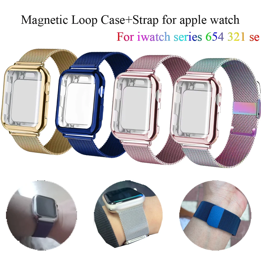 Металлический ремешок + чехол для Apple watch band 44 мм 40 мм 41 мм 42 мм 38 мм, магнитный стальной ремешок, браслет на запястье iWatch series 7 45 мм 3 4 5 6 SE
Металлический ремешок + чехол для Apple watch band 44 мм 40 мм 41 мм 42 мм 38 мм, магнитный стальной ремешок, браслет на запястье iWatch series 7 45 мм 3 4 5 6 SE