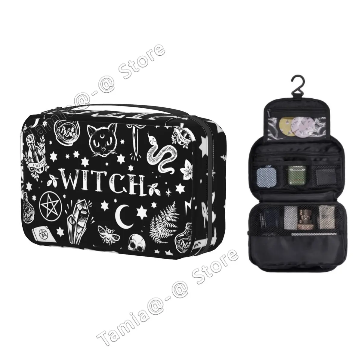 Cute Witch Pattern Travel Toiletry Bag for Women Hanging Halloween Occult Gothic Magic Cosmetic Makeup Organizer Dopp Kit
Cute Witch Pattern Travel Toiletry Bag for Women Hanging Halloween Occult Gothic Magic Cosmetic Makeup Organizer Dopp Kit