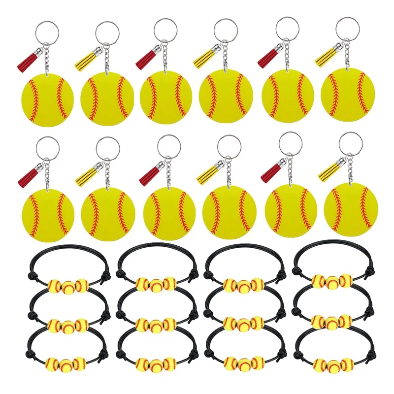 12 Pcs Softball Acrylic Keychains And 12 Pcs Softball Bracelets Party Decorations For Sportsmen Team School Souvenir Party
12 Pcs Softball Acrylic Keychains And 12 Pcs Softball Bracelets Party Decorations For Sportsmen Team School Souvenir Party